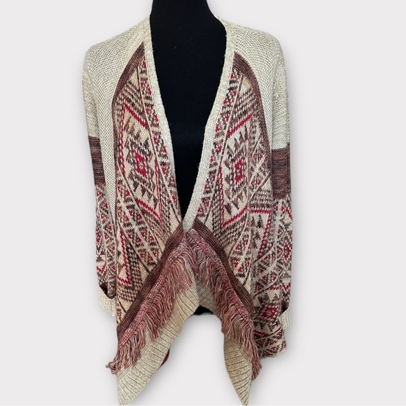 Lucky Brand Aztec Open Front Cardigan Poncho. Women’s size Medium - Picture 1 of 7